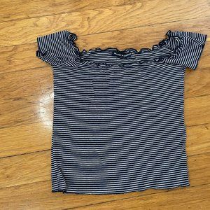 Striped Brandy Melville Off the Shoulder Top - Cropped